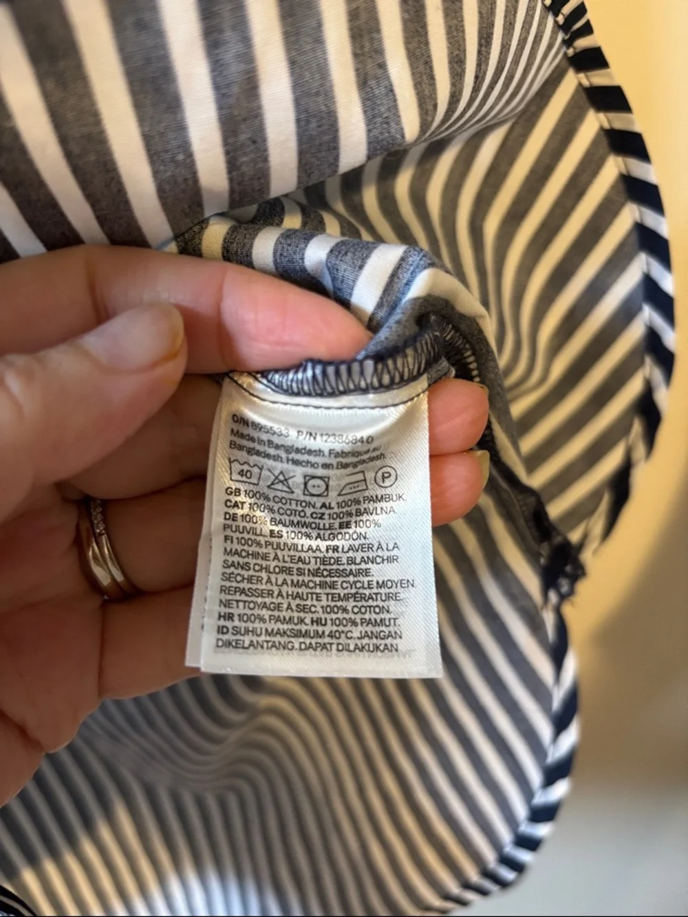H&M Navy and White Vertical Stripe Dress Shirt - Picture 6 of 7